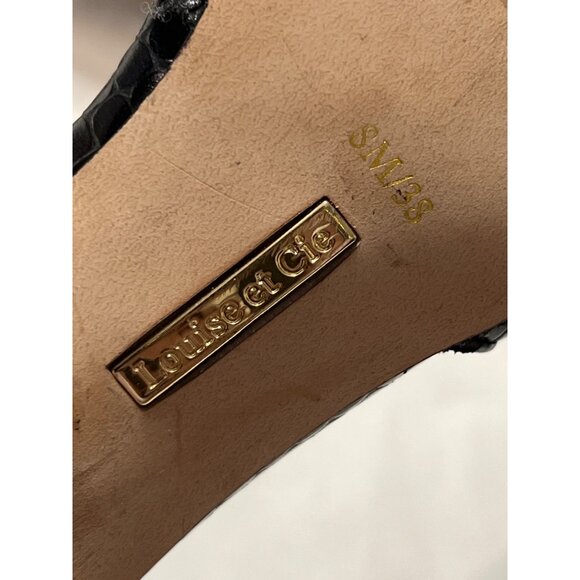 Louise Et Cie Leather Snake Ankle Strap Heels 8 - Picture 12 of 13